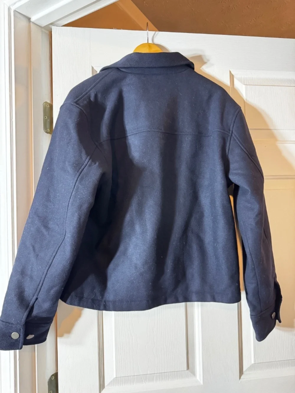 NWT! BANANA REPUBLIC MEN’S NAVY DOUBLE-FACED WOOL-BLEND UTILITY JACKET 🎺791185